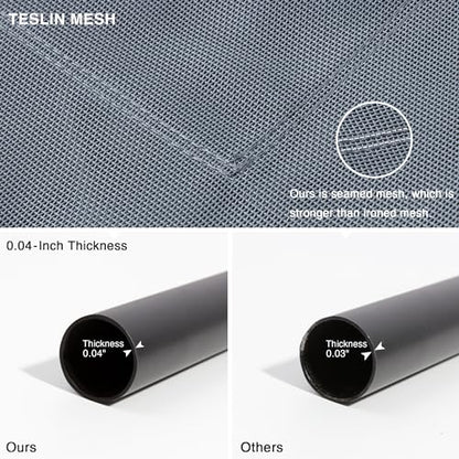 Love's cabin Elevated Dog Bed, Large Cooling Raised Pet Bed with Heavy-Duty Teslin Mesh, Durable Outdoor Dog Cot for Large Dogs, Breathable & Easy to Clean, 48"L x 35"W x 8"H - color: Grey
