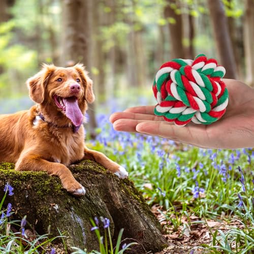 Dezzer 6 Pack Dog Chew Toys for Aggressive Chewers Large Breed, XL Cotton Dog Rope Balls, Indestructible Dog Toys with Tough Twisted for Large Medium Dogs, Dental Teething Ball for Puppy Small Dogs