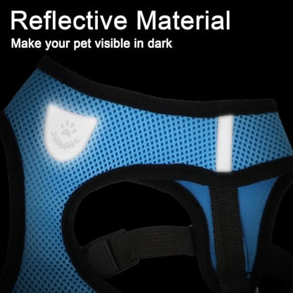 Pet Dog Vest Harnesses Puppy Cotton Polyester Adjustable Dog Mesh Harness Travel Chest Strap Vest Reflective (L, Blue) - color: Blue, size: L