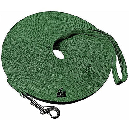 Downtown Pet Supply - Long Dog Leash - Dog Training Leash - Recall & Obedience Dog Training Tools - Nylon - 150 ft - Hunter Green Dog Leash - color: Hunter Green, size: 150 Foot