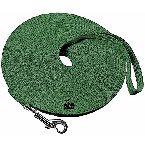 Downtown Pet Supply - Long Dog Leash - Dog Training Leash - Recall & Obedience Dog Training Tools - Nylon - 150 ft - Hunter Green Dog Leash - color: Hunter Green, size: 150 Foot