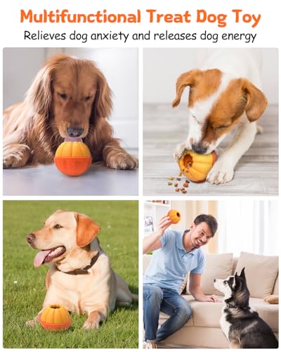 Treat Dispensing Dog Toys for Aggressive Chewers, Interactive Frozen Enrichment Puzzle Ball to Keep Dogs Busy, Indestructible Nylon Chew Toy for Medium Large Breed