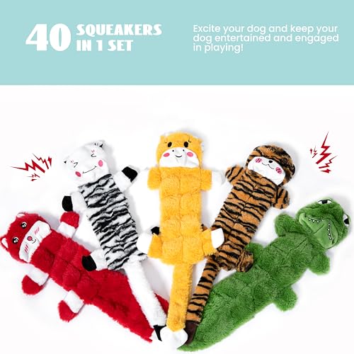 Nocciola 5 PCS No Stuffing Crinkle Dog Squeaky Toys, Durable Dog Toys for Tug of War, Tough Dog Toys for Aggressive Chewers to Keep Them Busy - style: 5 Pcs Multi-squeakers