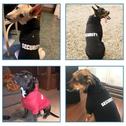 BINGPET Security Dog Hoodies Puppy Sweater Cold Weather Dog Coats Soft Brushed Fleece Pet Clothes Hooded Sweatshirt for Dog Cat - color: #1 Black(Security), size: Medium (All Breed Sizes)