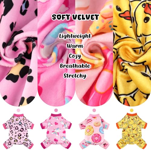 4 Pack Dog Pajamas Soft Lightweight Dog Recovery Suit Onesie Clothes for Small Medium Female Pet Boys Girls Dogs