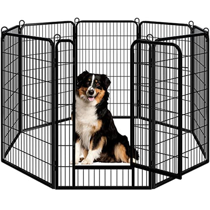 Yaheetech Dog Playpen Outdoor, 47 inch 8 Panels Dog Pen Indoor Heavy Duty Puppy Exercise Pen Metal Pet Fence for RV Camping/Yard/Garden - size: 47"