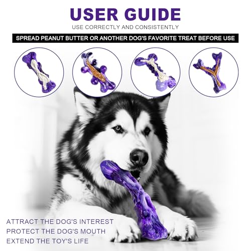 4-Pack Indestructible Chew Toys for Extra-Large Dogs - Aggressive Chewers, Durable Nylon Bone, Heavy Duty Long-Lasting Dog Toys for Large Breed & Strong Chewers