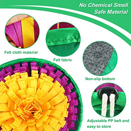Vivifying Snuffle Mat for Dogs, Enrichment Dog Puzzle Toys for Slow Eating and Keep Busy, Adjustable Sniff Mat Encourages Natural Foraging Skills and Mental Stimulation(Yellow Purple) - color: Yellow&Purple&Green