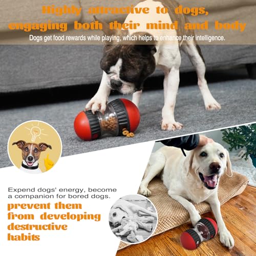 Interactive Dog Puzzle Toy - Adjustable Treat Dispensing Food Dispenser Slow Feeder Dog Treat Ball, Dog Enrichment Toys to Keep Them Busy for Small Medium Large Dogs