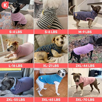 KYEESE 2Pack Dog Sweater Turtleneck Pets Coats Warm Pets Clothes Stretchy Pet Sweatshirt Pullover Small Pet Sweaters Soft Dogs Clothes Dog Sweaters for Small Dogs Girl - color: 7# Stripe+red, size: Small (4-7lbs)