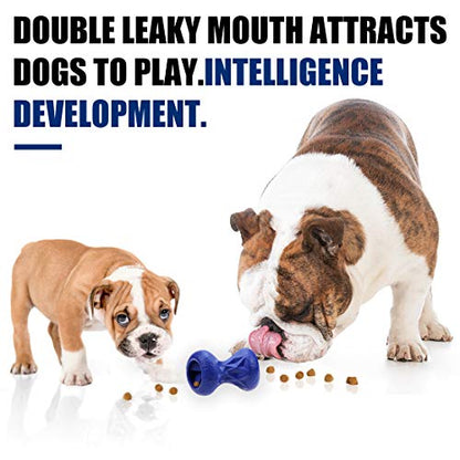 Rubber Dog Toys Treat Dispensing - Super Tough Treat Toys for Aggressive chewers Large Breed Durable Dog Toys IQ Training (Blue) - color: Prussian Blue, size: Large