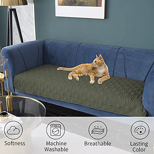 Ameritex Waterproof Dog Bed Cover Pet Blanket for Furniture Bed Couch Sofa Reversible - color: Green+navy Blue, size: 30x53 Inch (Pack of 1)