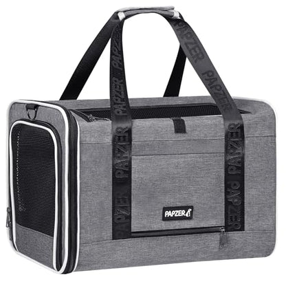 Top Loading Medium Cat Carrier with Privacy Curtain, Soft-Sided Small Pet Travel Crate Vet Visit, Little Puppy Dog Kennel Bag Suitcase Luggage Sleeve, 18x11x11 Inch Grey - color: Grey
