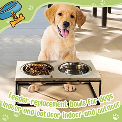 Yahenda 6 Pcs Stainless Steel Metal Dog Bowls Bulk Replacement Basic Thickened Pet Bowls for Small Medium Large Dogs, Dishwasher Safe(6.9 Inch) - size: 6.9 Inch