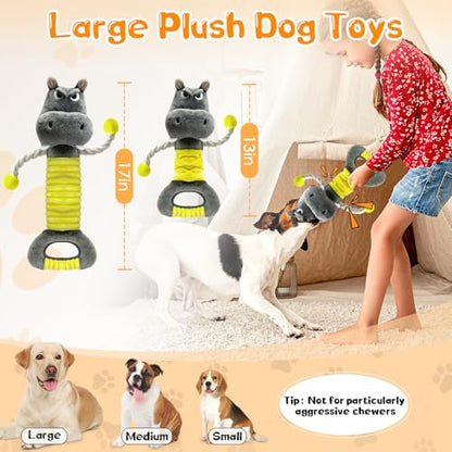 Fuufome Large Squeaky Plush Dog Toys for Small, Medium, and Large Dogs Daily Companionship, Training, Tug of War Puppy Toys to Keep Them Busy - color: Yellow