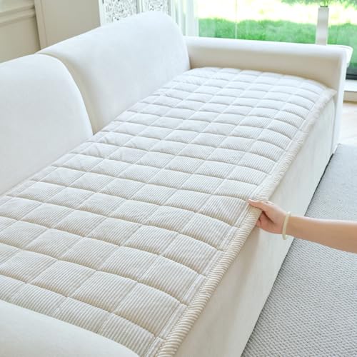 Couch Covers for Dogs Washable, Non Slip Couch Covers for Loveseat Sofa Pet Friendly, Soft Fuzzy Sofa Covers for Pet, Dog Couch Cover Furniture Protector(1PC,Beige White,27.6"x94.5") - color: Beige White, size: 27.6"x94.5"