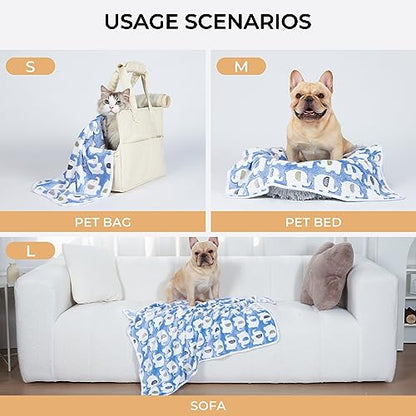 1 Pack 3 Blankets Super Soft Fluffy Premium Cute Elephant Pattern Pet Blanket Flannel Throw for Dog Puppy Cat Blue/Pink/Yellow Large(41x31 inch) - color: Blue/Pink/Yellow, size: 41x31 inch (Pack of 3)