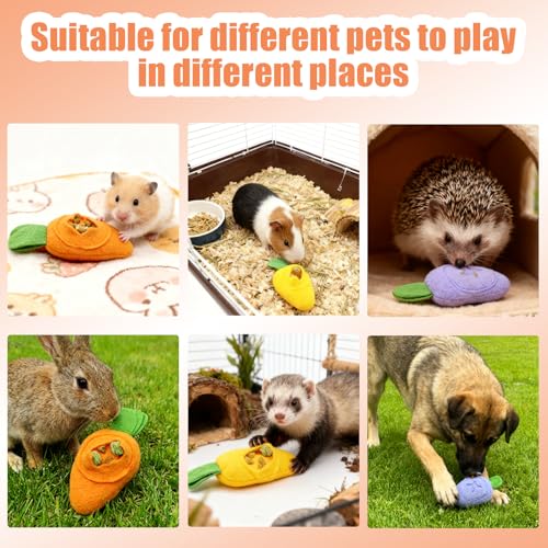 Hamiledyi Guinea Pig Toys Rabbit Foraging Enrichment Toy Slow Feeder Food Hide Puzzle Toys Boredom Relief and Foraging Fun (3 Pieces) - size: 3 Pieces