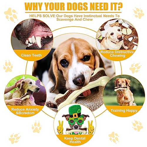 Sosation 3 Pack Chew Toys for Aggressive Chewers, Bone Toys Nylon Beef Flavor Dog Teething Toys for Large/Medium/Small Puppies Breeds(Small, Large, Medium, Curved Bone) - size: Small, Large, Medium, style: Curved Bone