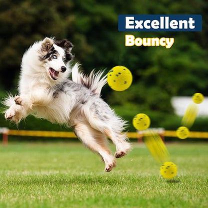 2 Pack Dog Balls Indestructible Tennis for Dogs Durable Bouncy Dog Toy for Aggressive Chewers Interactive Dog Toys for Water Toy Fetch Balls (Yellow,Blue) - color: Yellow,Blue
