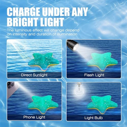 Dog Toy Floating Luminous, Squeaky Dog Toy, Glow in the Dark (Large Starfish) - style: Large Starfish