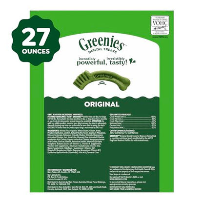 Greenies Veterinarian-Recommended Adult Natural Dental Dog Treats Large Size, Dog Dental Chews, Original Flavor, 27 oz. Pack, 17 Count - size: 17 Count (Pack of 1)