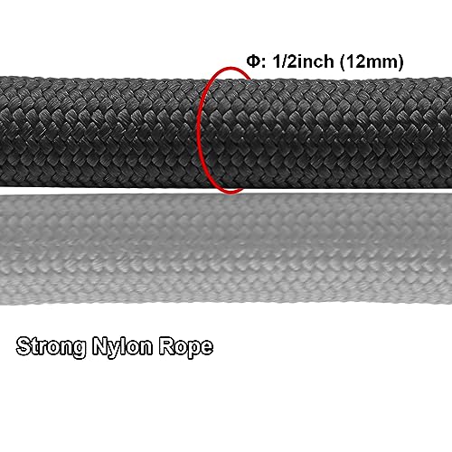 Short Dog Leash- 2FT Strong Nylon Black Traffic Leash- No Pull Rope Lead for Medium Large Dogs Training Walking (Black,1/2" x 24 inch) - size: 24 Inch (Pack of 1)