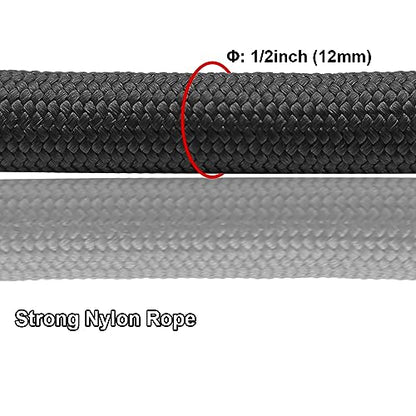 Short Dog Leash- 2FT Strong Nylon Black Traffic Leash- No Pull Rope Lead for Medium Large Dogs Training Walking (Black,1/2" x 24 inch) - size: 24 Inch (Pack of 1)