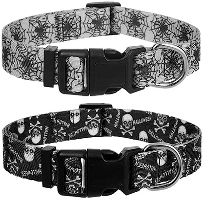 Medium Dog Collar Halloween Pack of 2, Breakaway Dog Collar for Holiday - color: Halloween, size: M