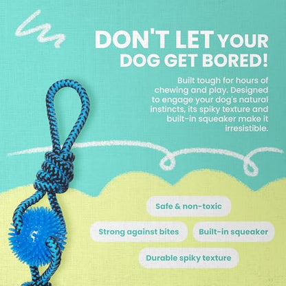 Snugarooz Mini Fling N' Fun Dog Toy – Strong Rubber & Rope Chew Toy for Aggressive Chewers - Perfect for Small Dogs - Aid Dental Health - style: Mini Fling N' Fun