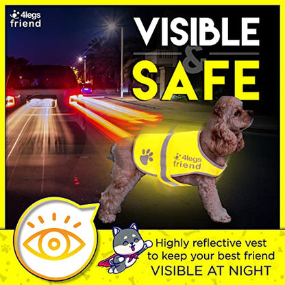 Safety Reflective Vest for Dogs - High Visibility for Outdoor Activity Day and Night, Protect Your Pet from Cars & Hunting Accidents - size: S