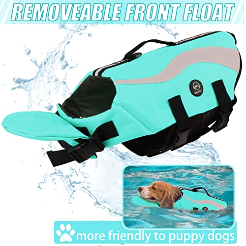 EMUST Dog Life Vests, Adjustable Dog Life Jackets for Small Dogs with Enhanced Buoyancy, Small Swim Vest with Durable Rescue Handle, Turquoise,XS - color: Turquoise, size: XS