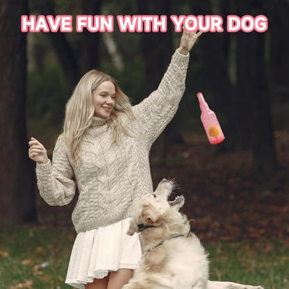 Water Bottle Dog Toy,Dog Toys for Aggressive Chewers,Water Bottle with Tennis Ball,Suitable for Small and Medium Pets to Exercise Outdoors(Red) - color: Red