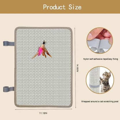 2PCS Cat Nail File Scratcher with 80-Grit Aluminum Oxide - Wrap-Around Design for Nail Trimming & Scratching Post Repair | Cat Scratchers That File Nails (Post Style) - size: 14.82"x11.13"-Post Style 2PCS
