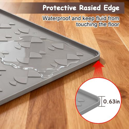 Cat Litter Mat, Large 34" x 22" Silicone Mat Litter Trapping Mat for Litter Box,Waterproof Easy To Clean,Foldable Litter Pad