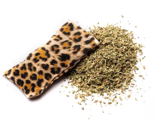 Purrfect Pounce Refillable Cat Toy with Catnip Included - Handmade in the USA, Interactive Leopard Design - Easy Refill Opening