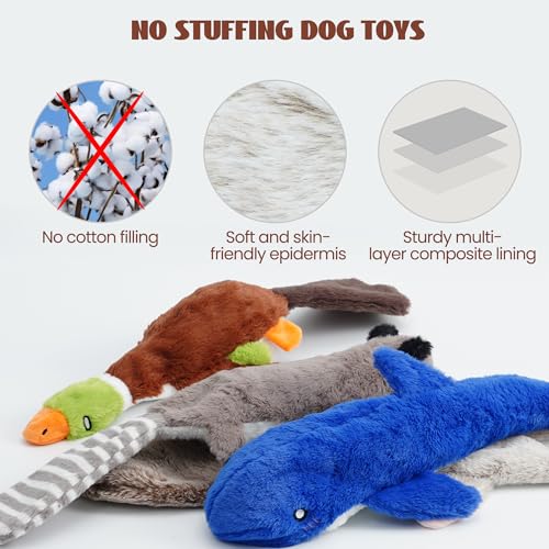 Nocciola 2-in-1 No Stuffing Crinkle Dog Toys with Soft and Durable Fabric, Holds Water Bottles, 2 Extra Long & 3 Regular Size Stuffless Squeaky Dog Toys for Small to Large Dog - style: 2 Extra Long& 3 Regular Size Holds Water Bottles