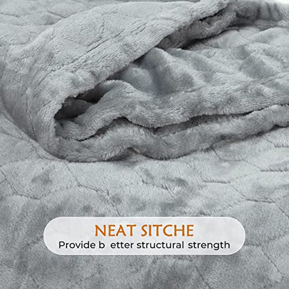 TOONOW Fleece Blanket Twin Size -320GSM Lightweight Fuzzy Soft Textured Flannel Blankets for Couch, Sofa, Bed, 60x80 inchs,Light Grey - color: Light Grey, size: Twin- 60" x 80"