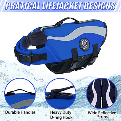 EMUST Dog Life Vests, Adjustable Life Jackets for Small Dogs with Enhanced Buoyancy, Small Dog Swim Vest with Durable Rescue Handle, Royal Blue,XS - color: Royal Blue, size: XS