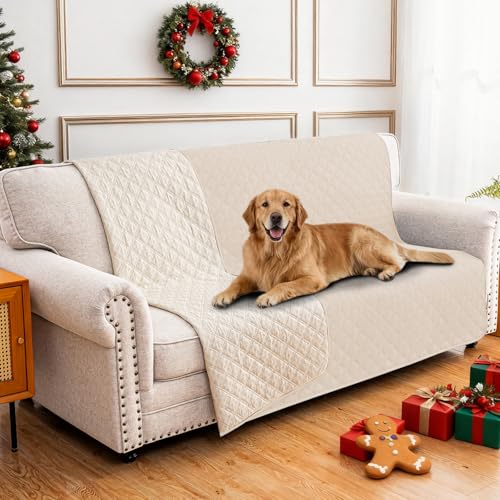 Waterproof Dog Bed Cover Pet Blanket, Soft Couch Cover for Dogs Washable, Non-Slip Dog Blanket Protect Furniture Couch Sofa Car for Puppy Large Dogs Cat (52x82 Inch, Beige) - color: Beige, size: 52" x 82" (Pack of 1)
