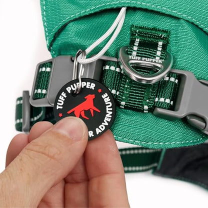 Tuff Pupper All-Day Wear Dog Harness | for Walking, Trail Running, Hiking | Front & Back Leash Clips | Reflective Trim | Easy On/Off Buckles | Lightweight Breathable | No Pull Design (Small, Teal) - color: Tropical Teal, size: Small
