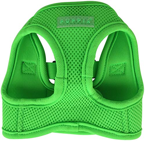 Puppia Neon Soft Vest Harness Step-in No Choke No Pull Walking Training for Small and Medium Dog, Green, Medium - color: Green, size: Medium, style: Neon Soft Vest Harnes