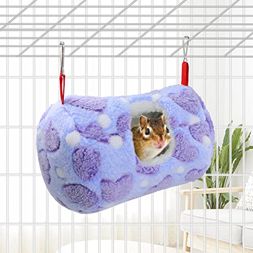 Litewoo Sugar Glider Sleeping Pouch Small Animal Hammock, Hanging Bed Warm Cotton Nest for Rat Hamster Gerbil Sugar Glider Chinchilla Squirrel Guinea Pig (Medium Blue) - color: BLUE