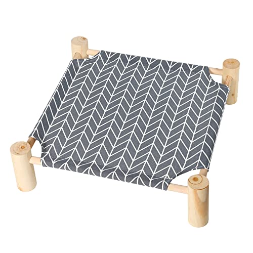 Cat and Dog Hammock Bed for Small Dogs, Brethable Wooden Cat Pet Rabbit Elevated Cooling Outdoor Bed Cots Furniture for Summer Arrow - color: Arrow