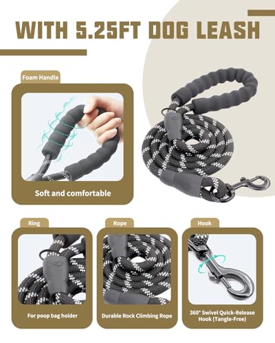 AUROTH Dog Harness and Leash Set, Soft Padded Service Dog Vest with 5.25FT Dog Leash, No Choke, Easy On Pet Vest, Adjustable Reflective No Pull Dog Harness for Large Dogs, Easy Walking and Training - color: Desert Camo, size: Large
