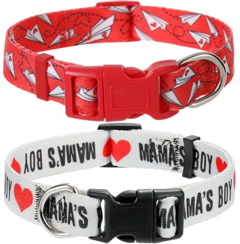 Medium Dog Collar Valentines Day, Adjustable Quick Release Dog Collar Set 3/4 inch - color: Valentines's Day, size: M