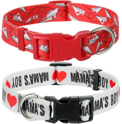Valentines Dog Collar for Large Dogs, Adjustable Quick Release Dog Collar Set 1 inch - color: Valentines's Day, size: L