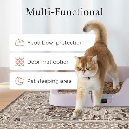 Lovewag Pets Cat Litter Mat 2 Pack - Large 36x48 Machine Washable Easy Clean Non-Slip Waterproof Litter Management Mats for Cats - Mystic Fuchsia - color: Mystic Fuchsia, size: 36x48 inches (Pack of 2)