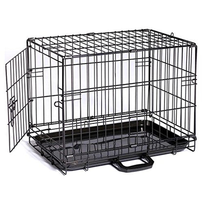 Prevue Pet Products Home On-The-Go Single Door Dog Crate - Extra Small Collapsible Dog Cage for Travel, Indoor, and Outdoor Use, Foldable Kennel Design, Deep Plastic Pan - XS, Black