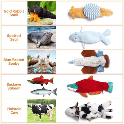 Nocciola Squeaky Dog Toys, 5-Pack Crinkle Plush Toys, No Stuffing Dog Toys for Small Medium Large Dogs, Boredom Relief - style: 5 pcs Crinkle Plush Dog Toy